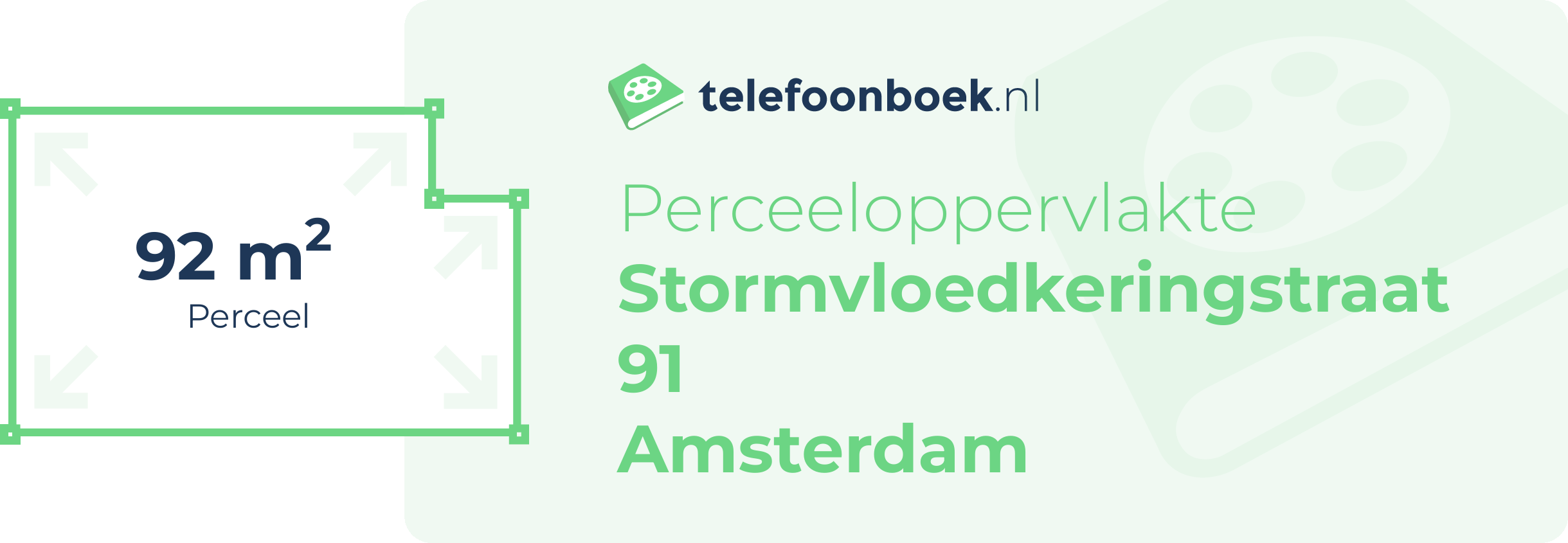 Perceeloppervlakte Stormvloedkeringstraat 91 Amsterdam