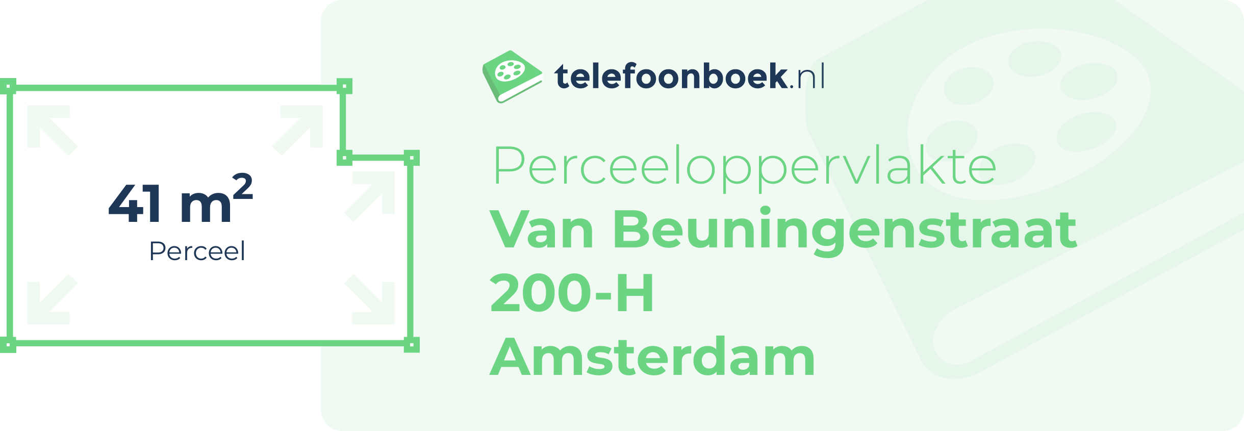 Perceeloppervlakte Van Beuningenstraat 200-H Amsterdam