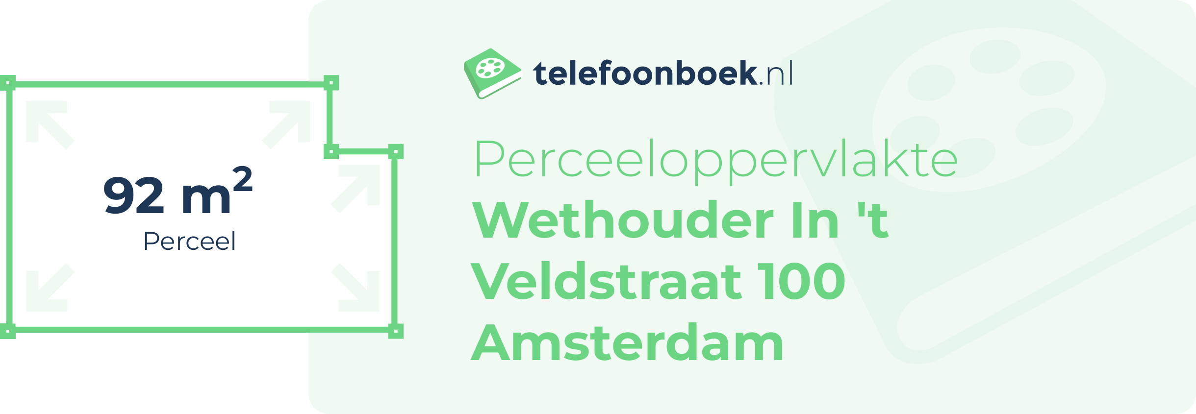 Perceeloppervlakte Wethouder In 't Veldstraat 100 Amsterdam