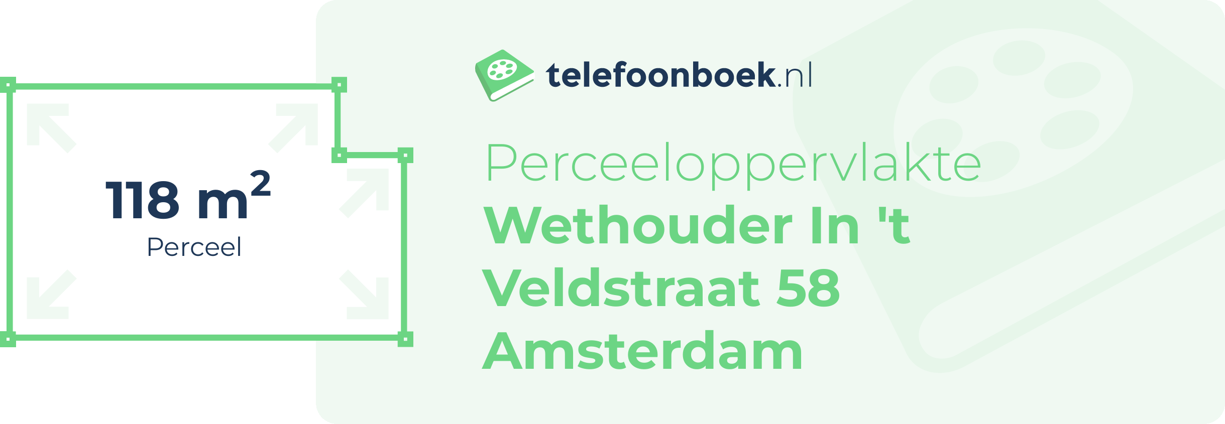 Perceeloppervlakte Wethouder In 't Veldstraat 58 Amsterdam