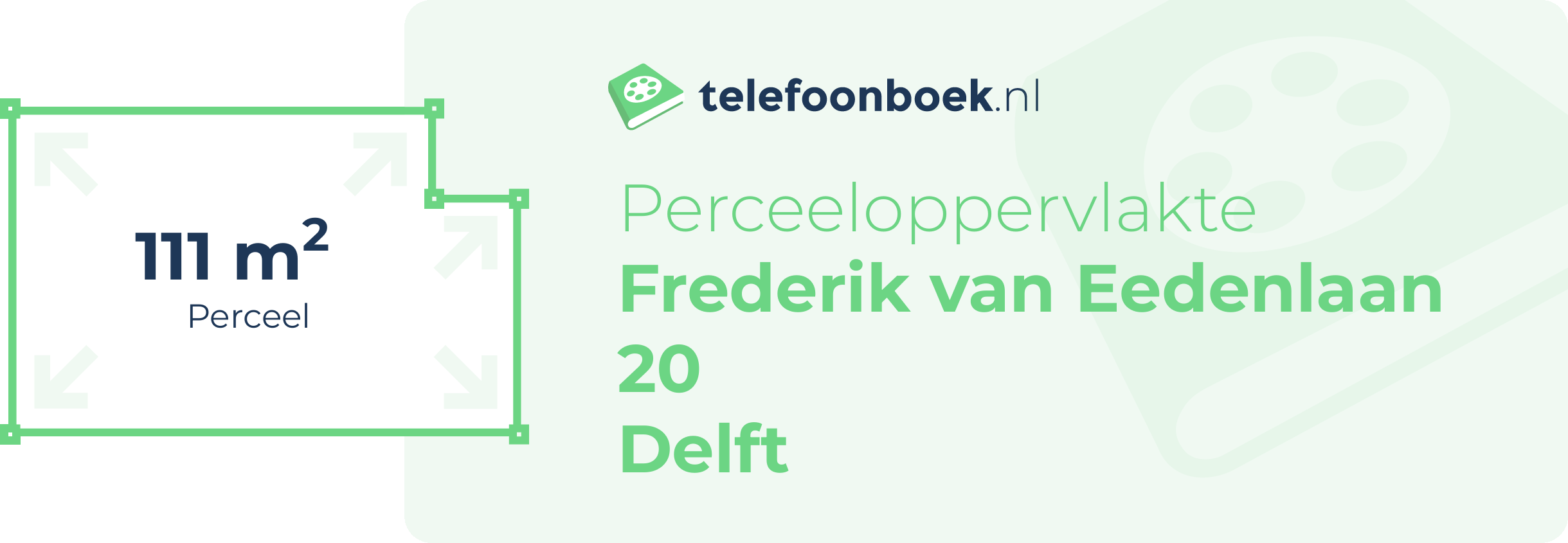 Perceeloppervlakte Frederik Van Eedenlaan 20 Delft