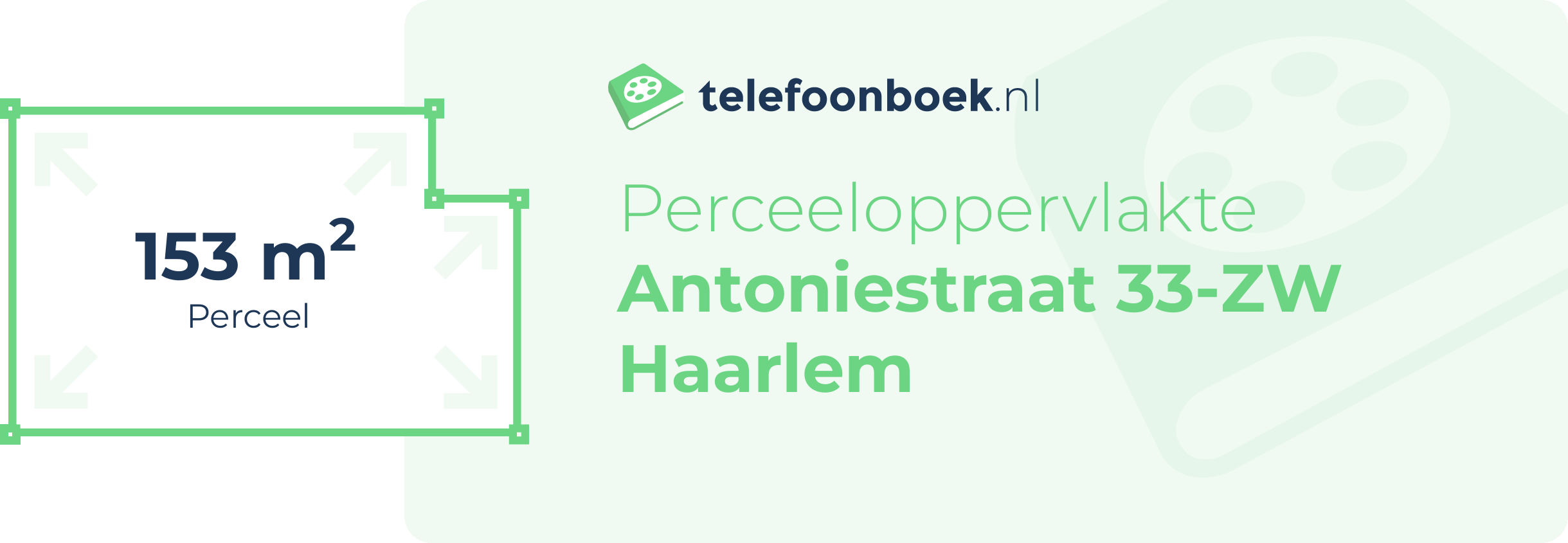 Perceeloppervlakte Antoniestraat 33-ZW Haarlem