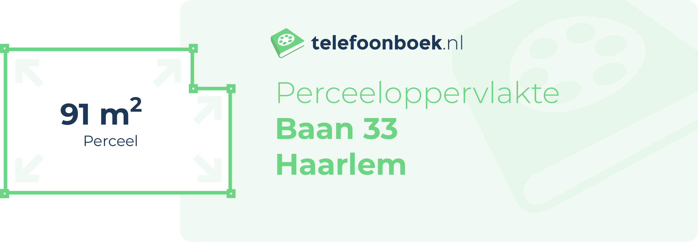 Perceeloppervlakte Baan 33 Haarlem