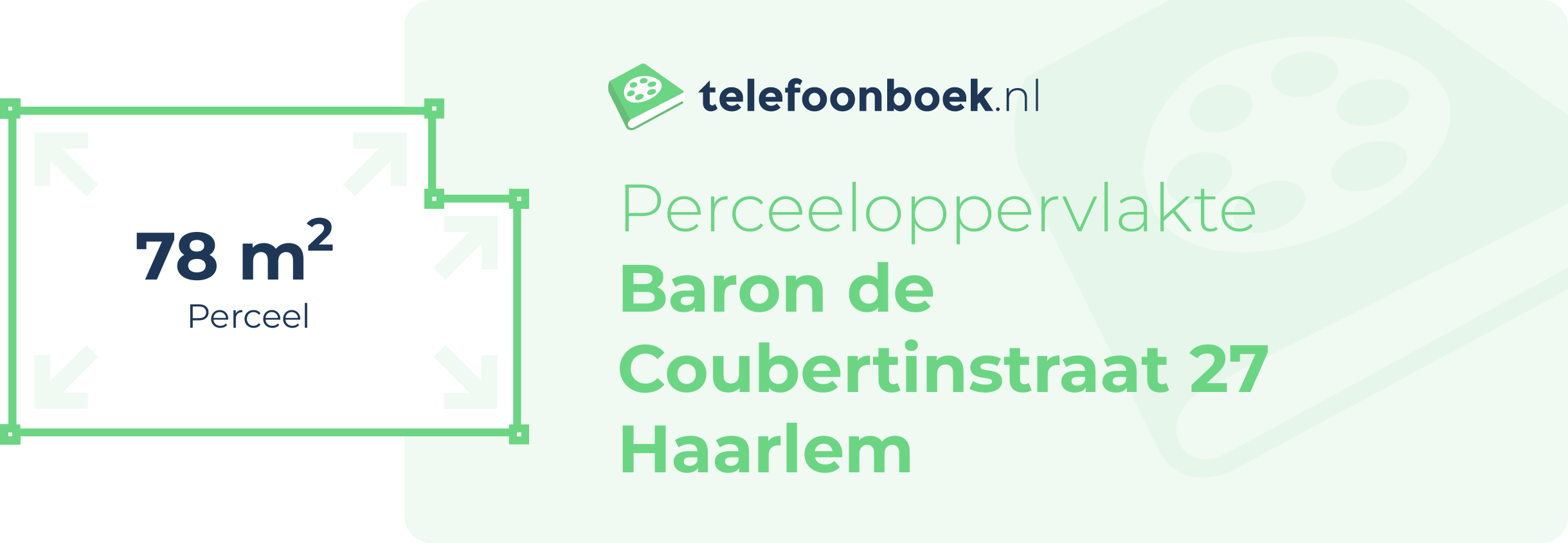 Perceeloppervlakte Baron De Coubertinstraat 27 Haarlem