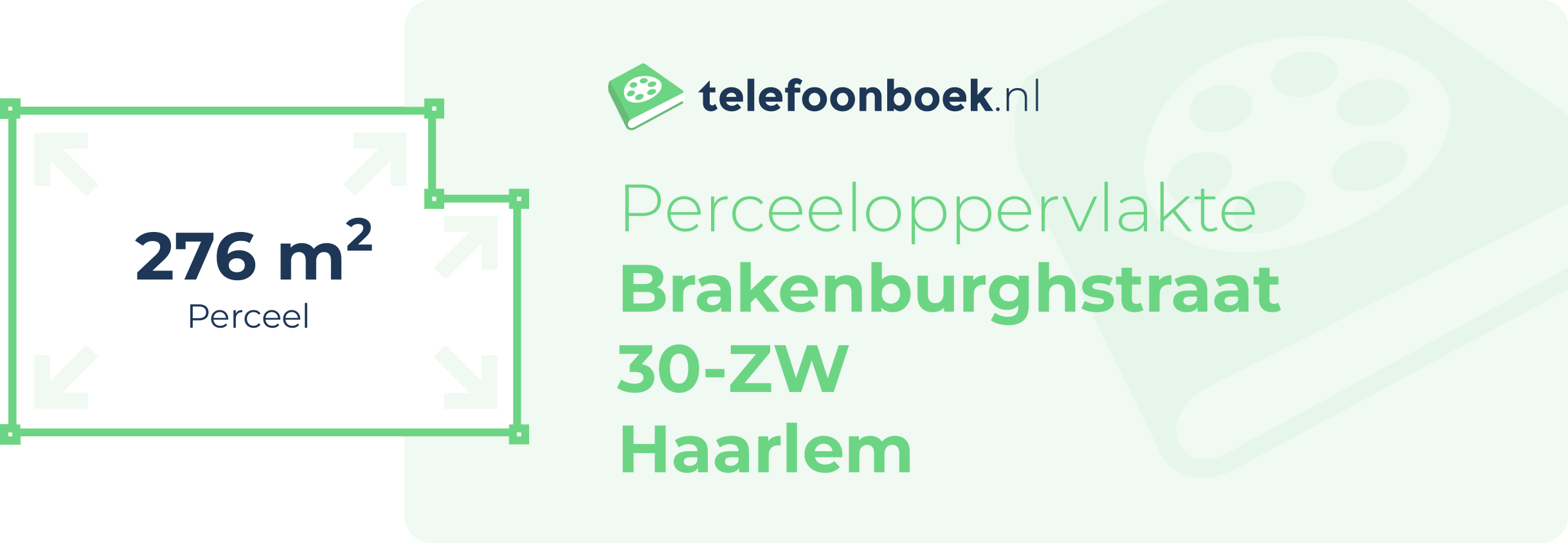 Perceeloppervlakte Brakenburghstraat 30-ZW Haarlem