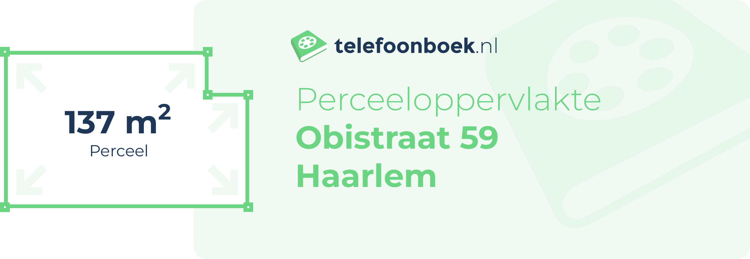 Perceeloppervlakte Obistraat 59 Haarlem