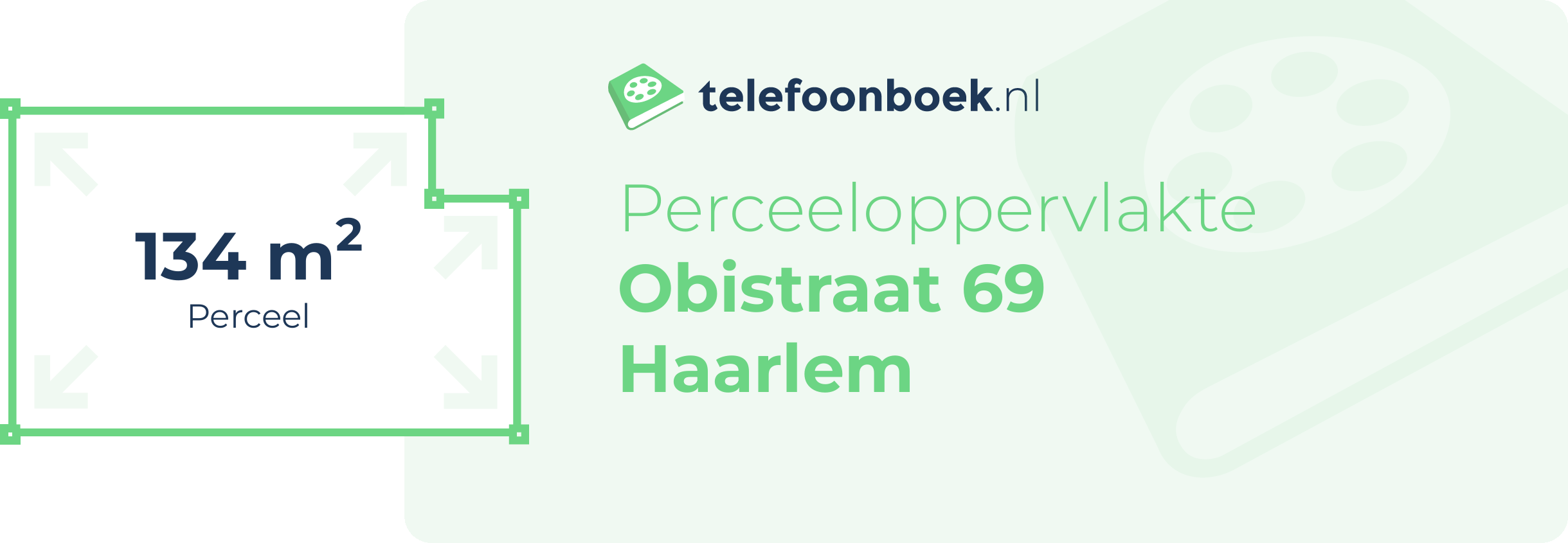Perceeloppervlakte Obistraat 69 Haarlem