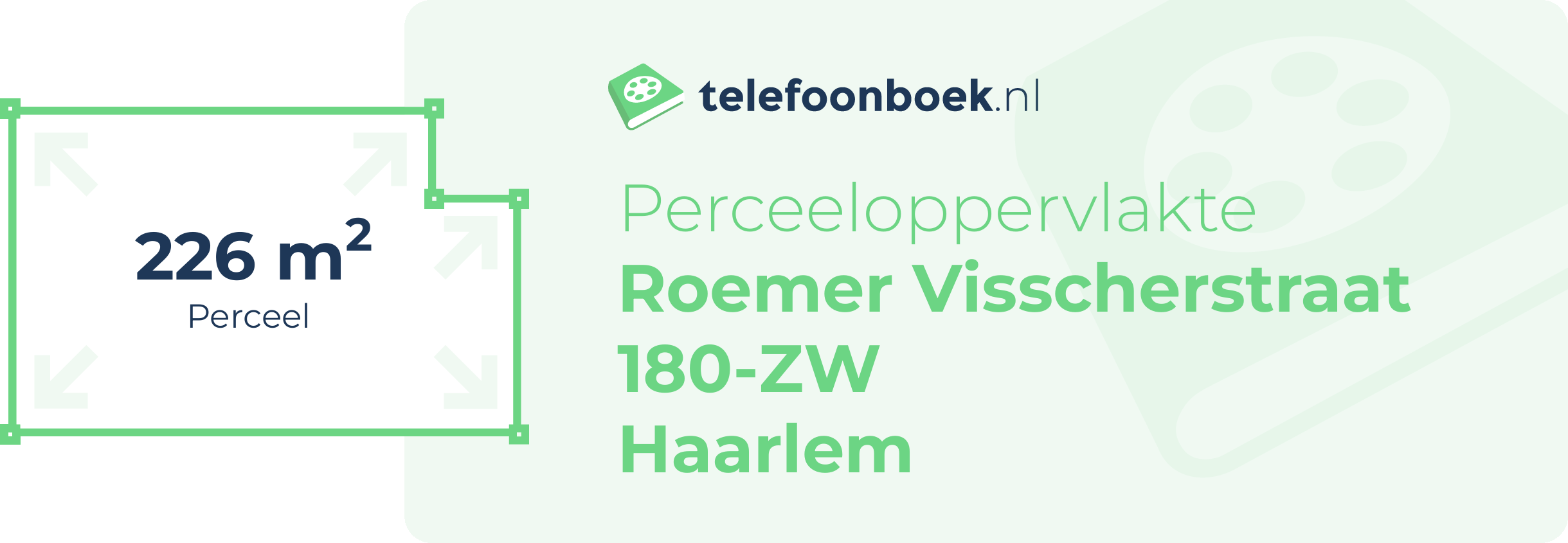 Perceeloppervlakte Roemer Visscherstraat 180-ZW Haarlem
