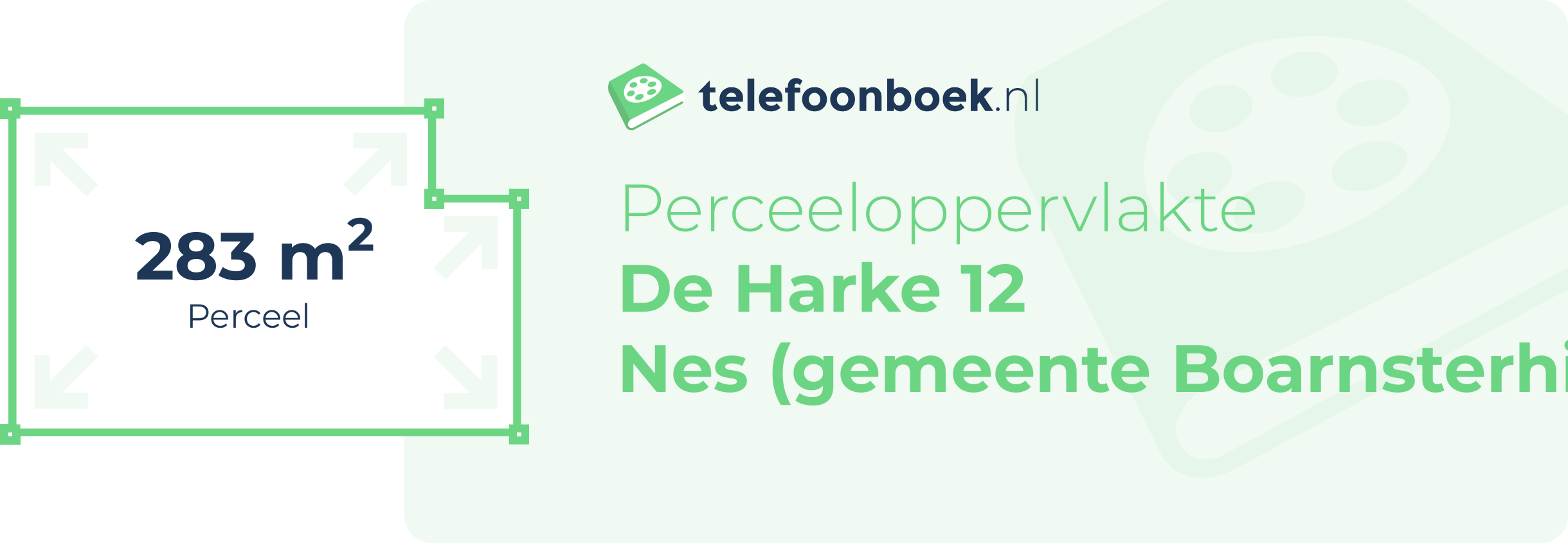 Perceeloppervlakte De Harke 12 Nes (gemeente Boarnsterhim Friesland)