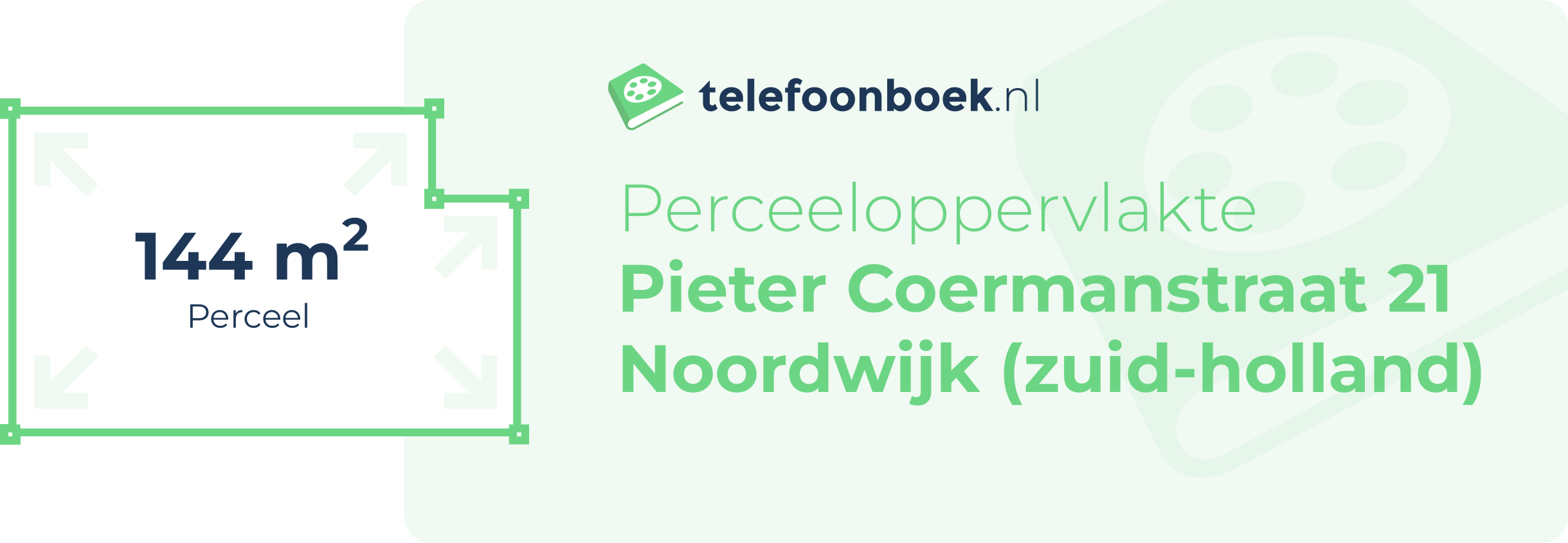 Perceeloppervlakte Pieter Coermanstraat 21 Noordwijk (Zuid-Holland)