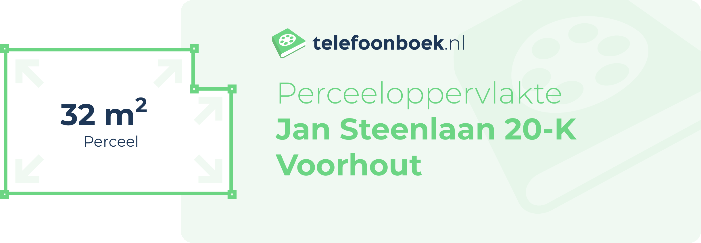 Perceeloppervlakte Jan Steenlaan 20-K Voorhout