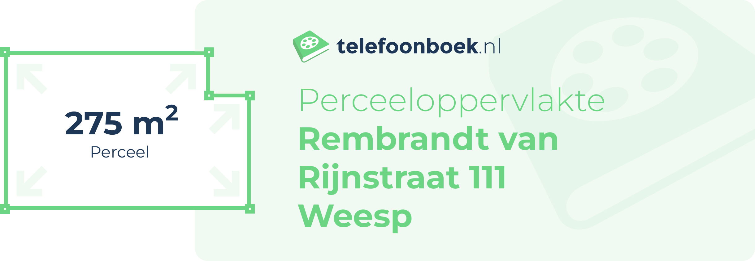 Perceeloppervlakte Rembrandt Van Rijnstraat 111 Weesp