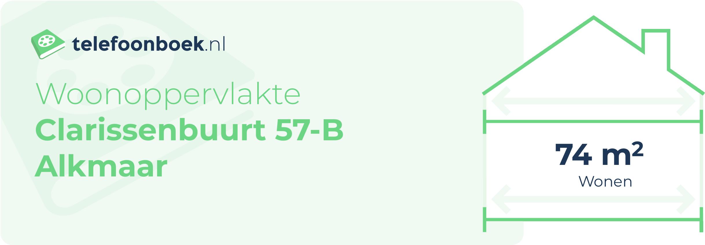 Woonoppervlakte Clarissenbuurt 57-B Alkmaar
