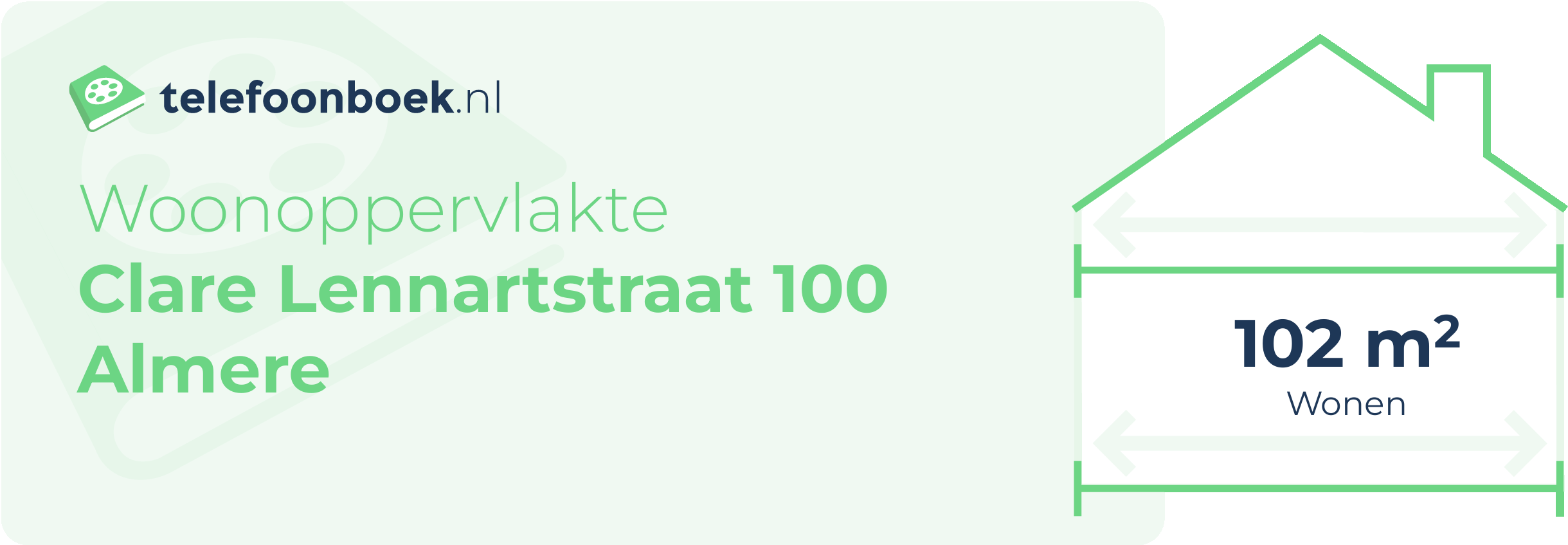 Woonoppervlakte Clare Lennartstraat 100 Almere