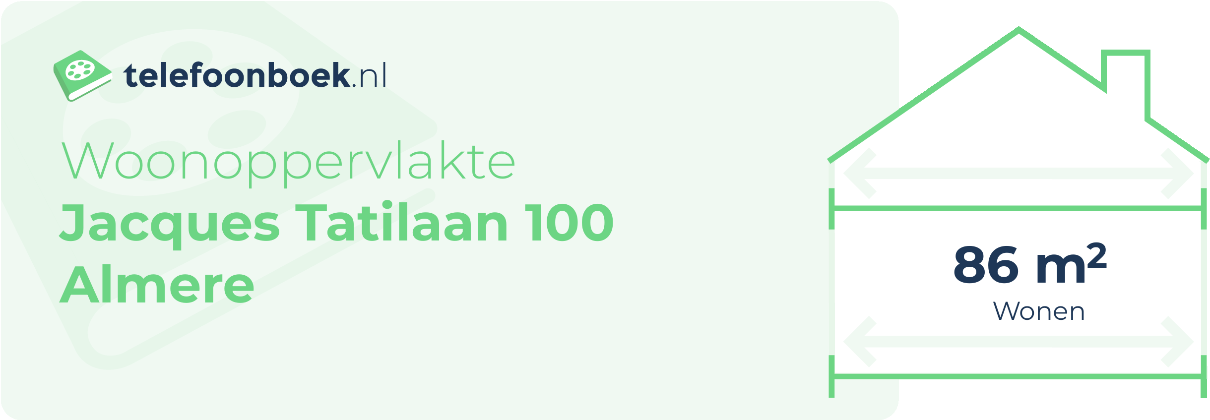 Woonoppervlakte Jacques Tatilaan 100 Almere