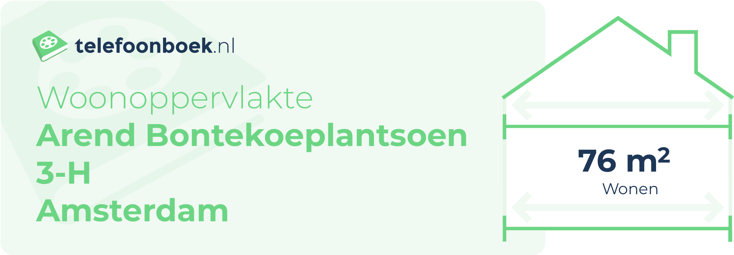 Woonoppervlakte Arend Bontekoeplantsoen 3-H Amsterdam