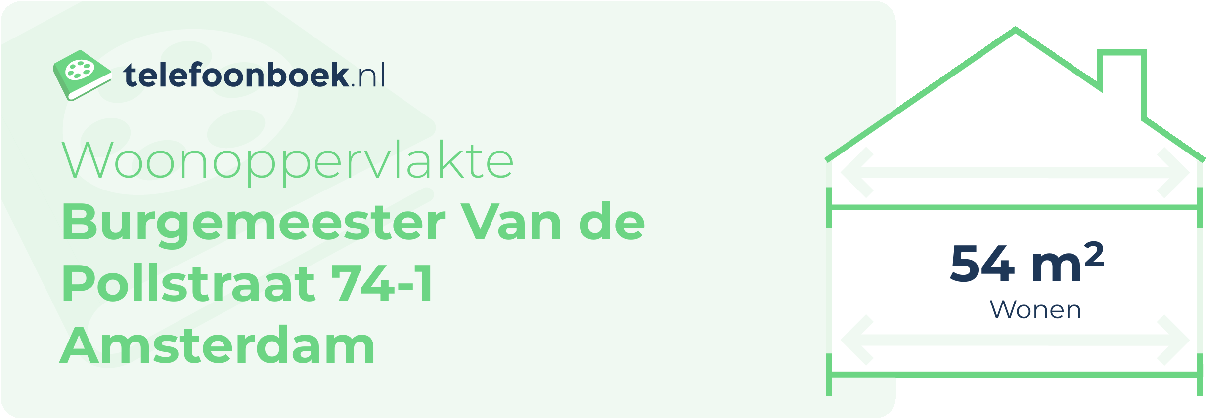 Woonoppervlakte Burgemeester Van De Pollstraat 74-1 Amsterdam