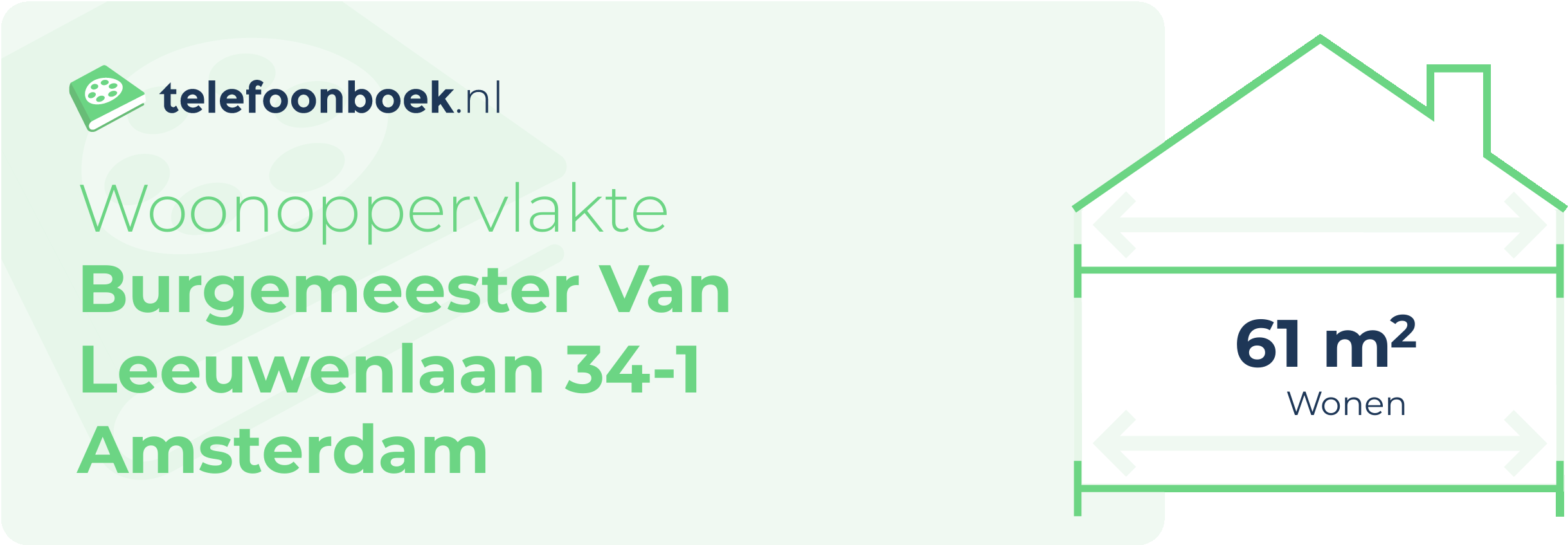 Woonoppervlakte Burgemeester Van Leeuwenlaan 34-1 Amsterdam