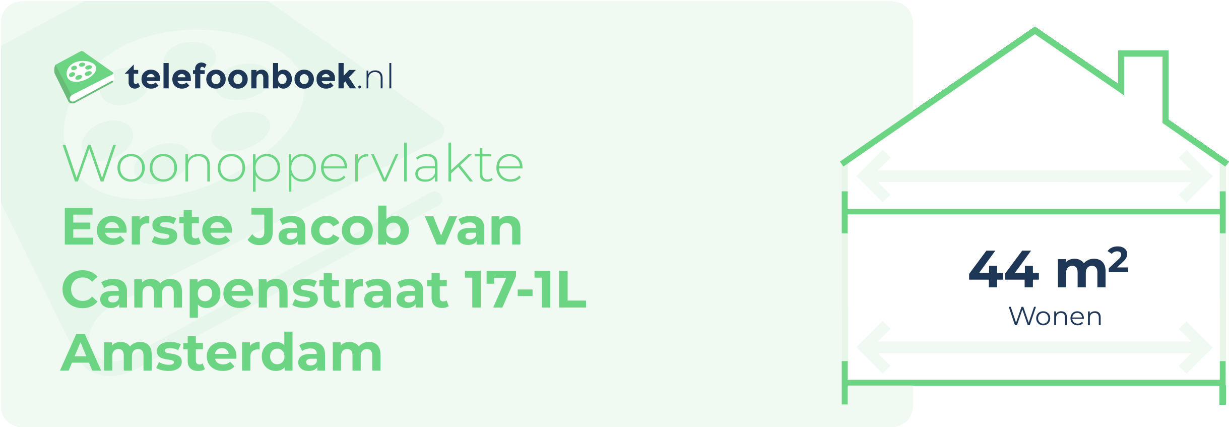 Woonoppervlakte Eerste Jacob Van Campenstraat 17-1L Amsterdam