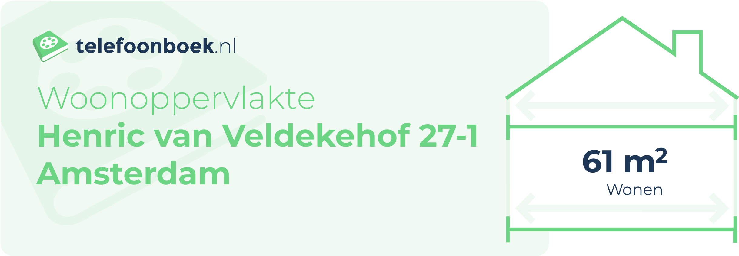 Woonoppervlakte Henric Van Veldekehof 27-1 Amsterdam