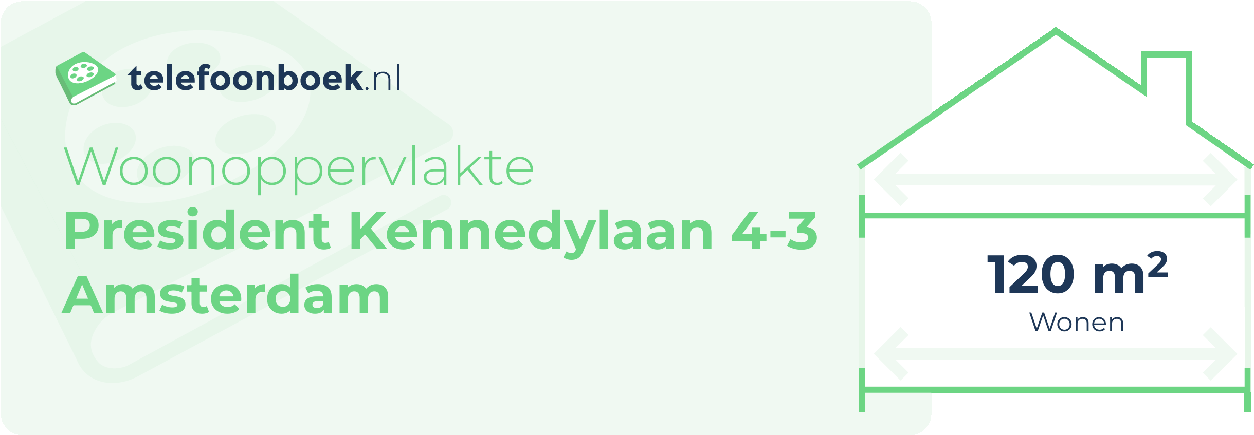 Woonoppervlakte President Kennedylaan 4-3 Amsterdam