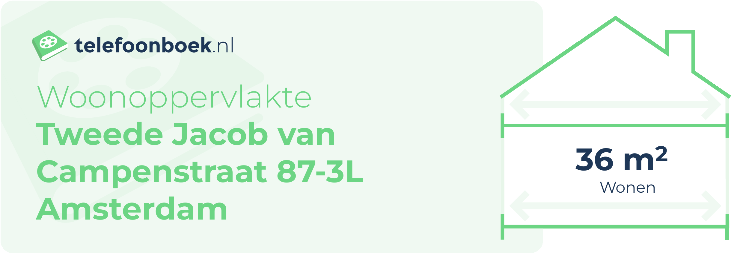 Woonoppervlakte Tweede Jacob Van Campenstraat 87-3L Amsterdam