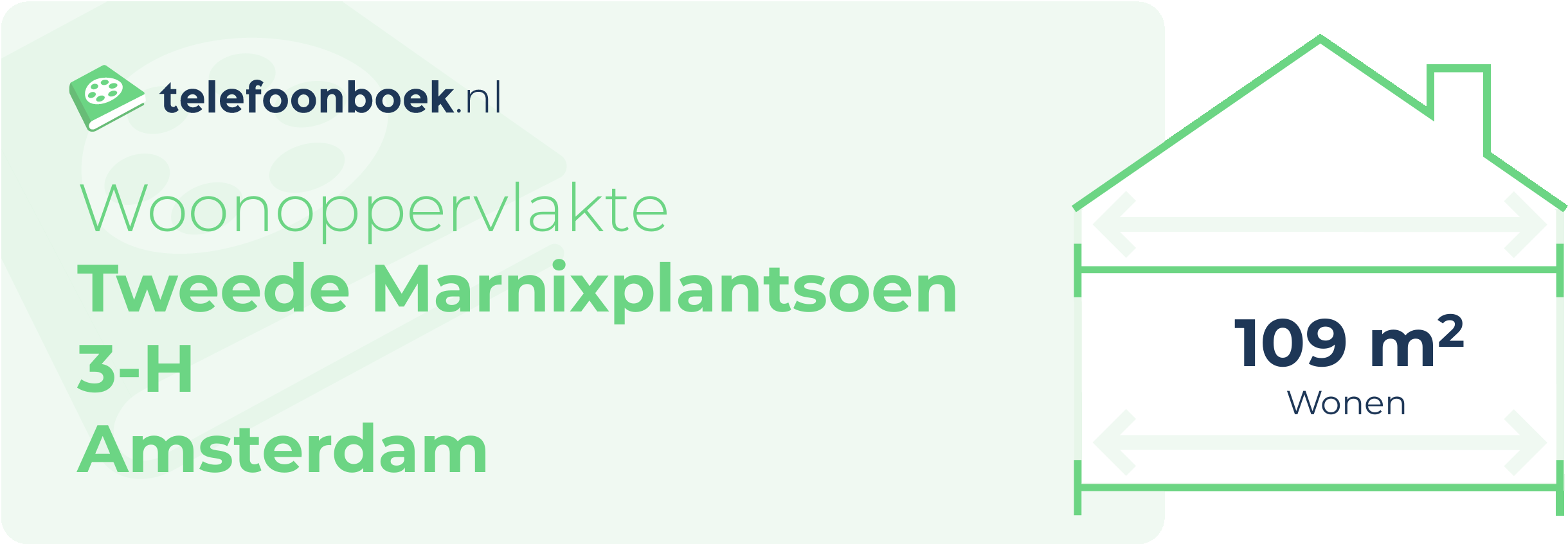 Woonoppervlakte Tweede Marnixplantsoen 3-H Amsterdam