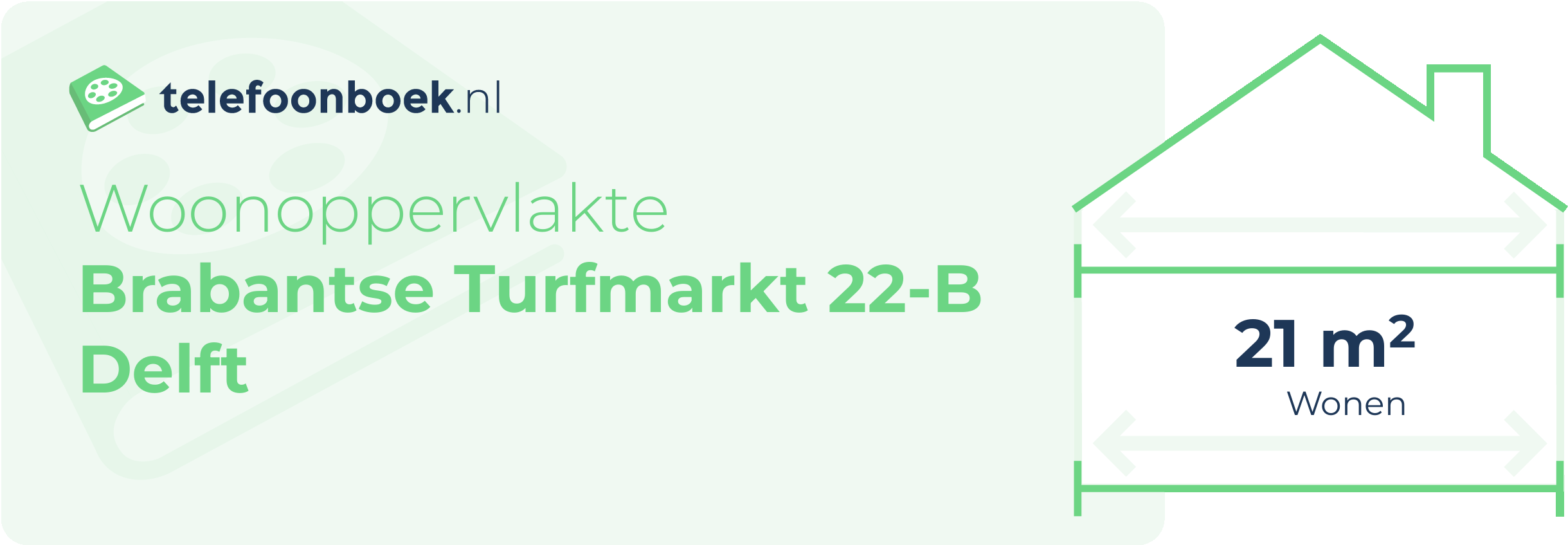 Woonoppervlakte Brabantse Turfmarkt 22-B Delft