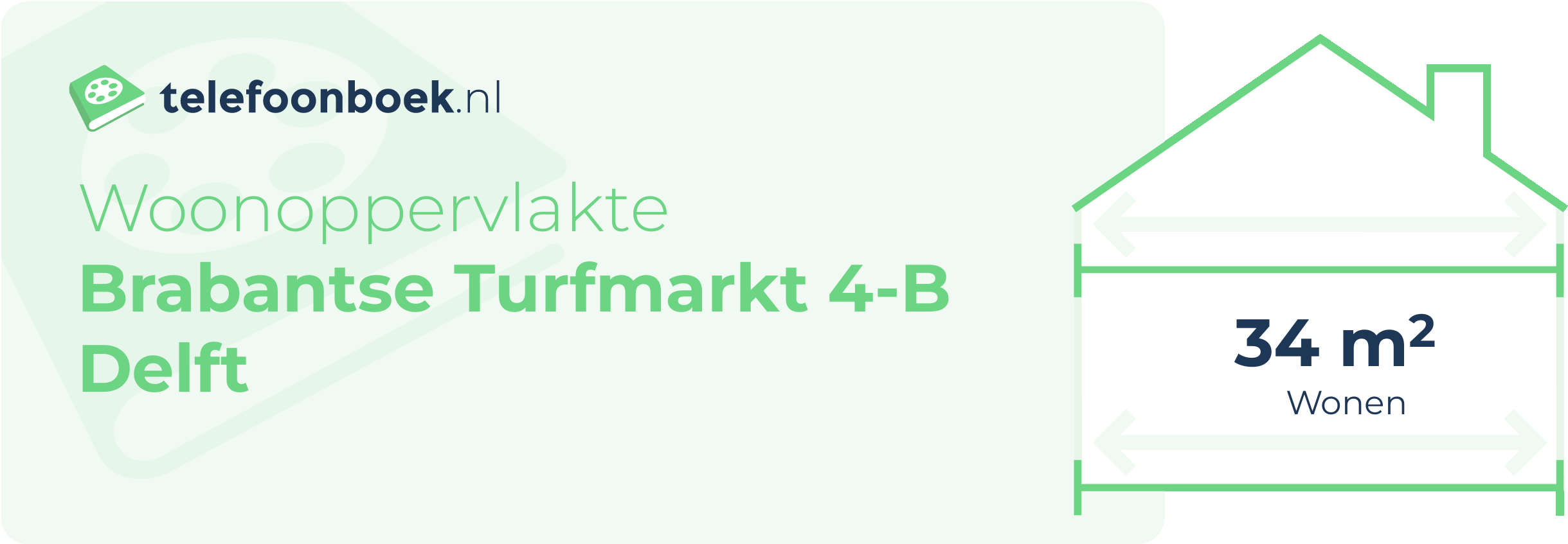 Woonoppervlakte Brabantse Turfmarkt 4-B Delft