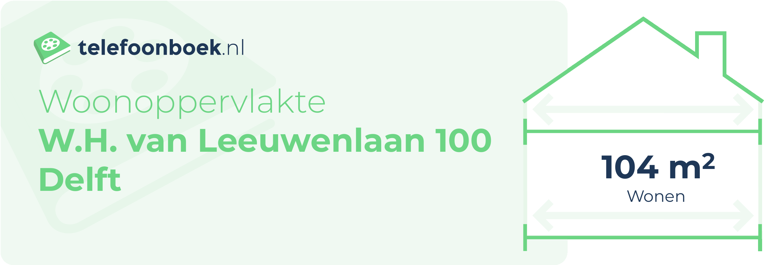 Woonoppervlakte W.H. Van Leeuwenlaan 100 Delft