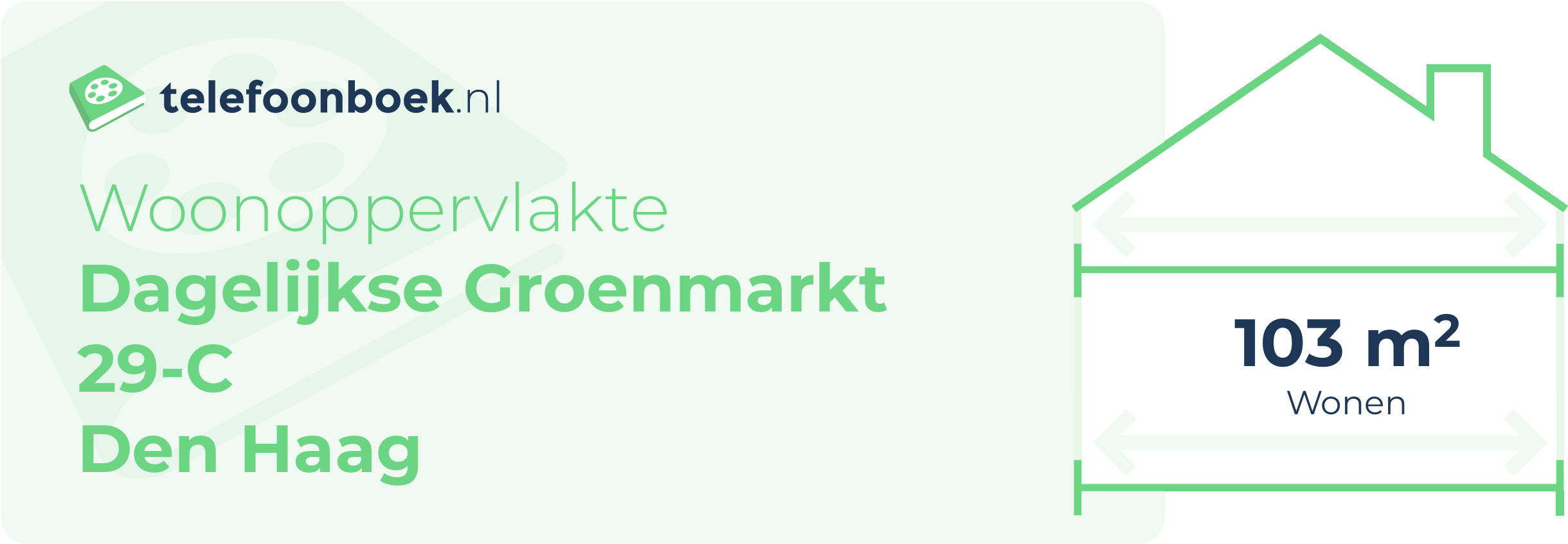 Woonoppervlakte Dagelijkse Groenmarkt 29-C Den Haag