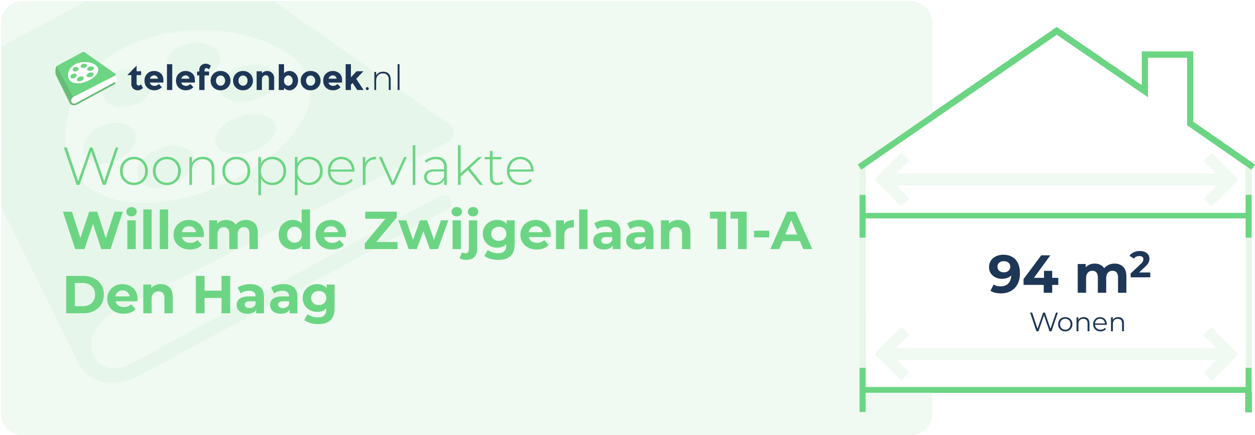 Woonoppervlakte Willem De Zwijgerlaan 11-A Den Haag