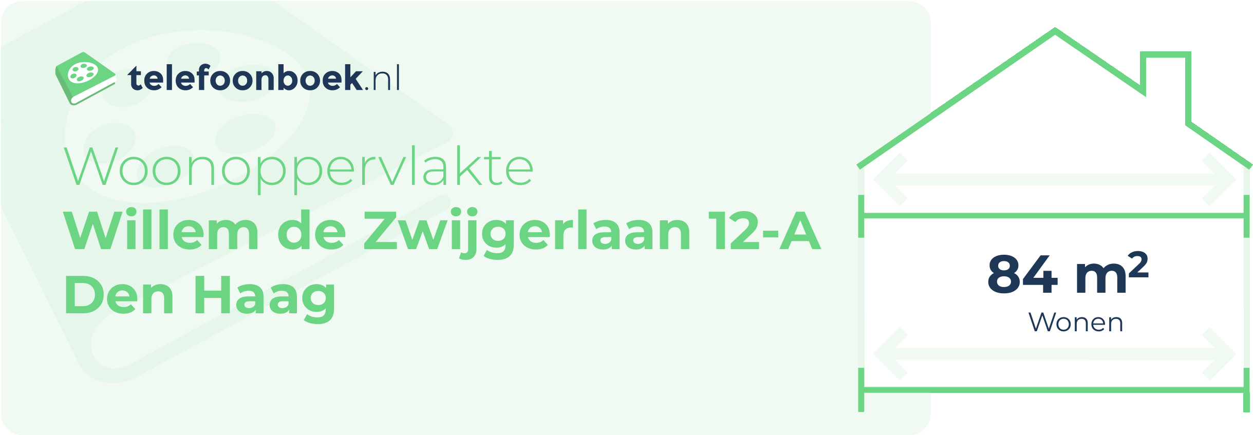Woonoppervlakte Willem De Zwijgerlaan 12-A Den Haag