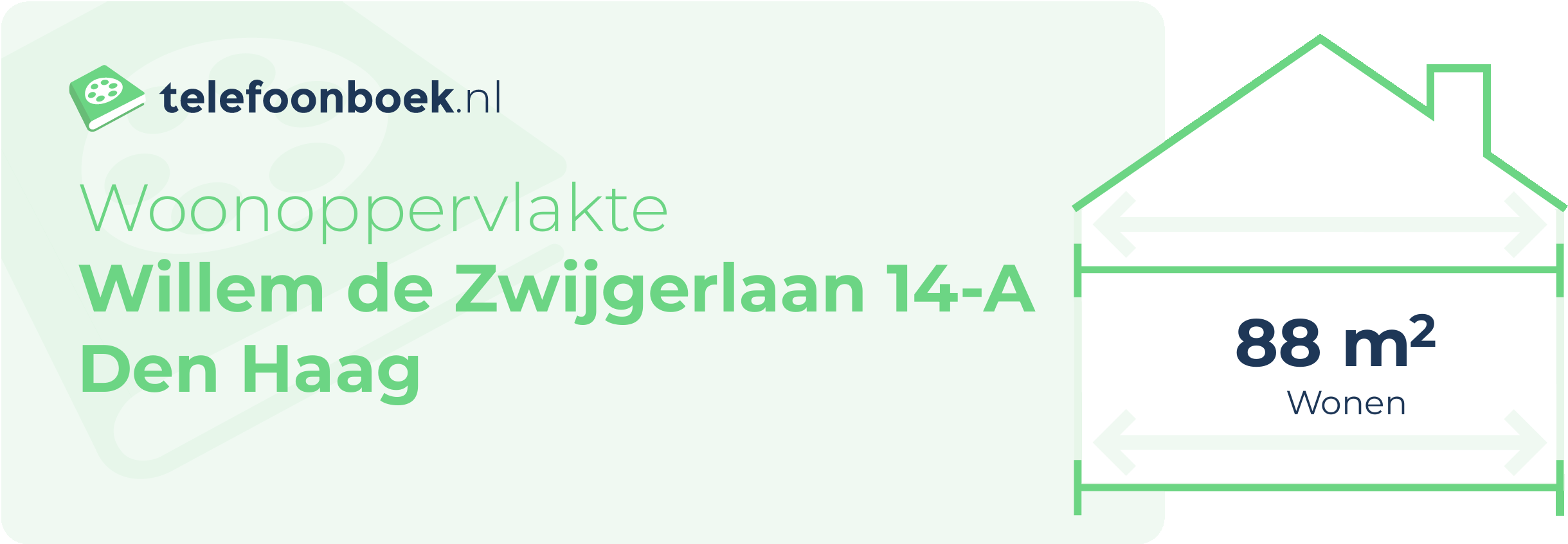 Woonoppervlakte Willem De Zwijgerlaan 14-A Den Haag