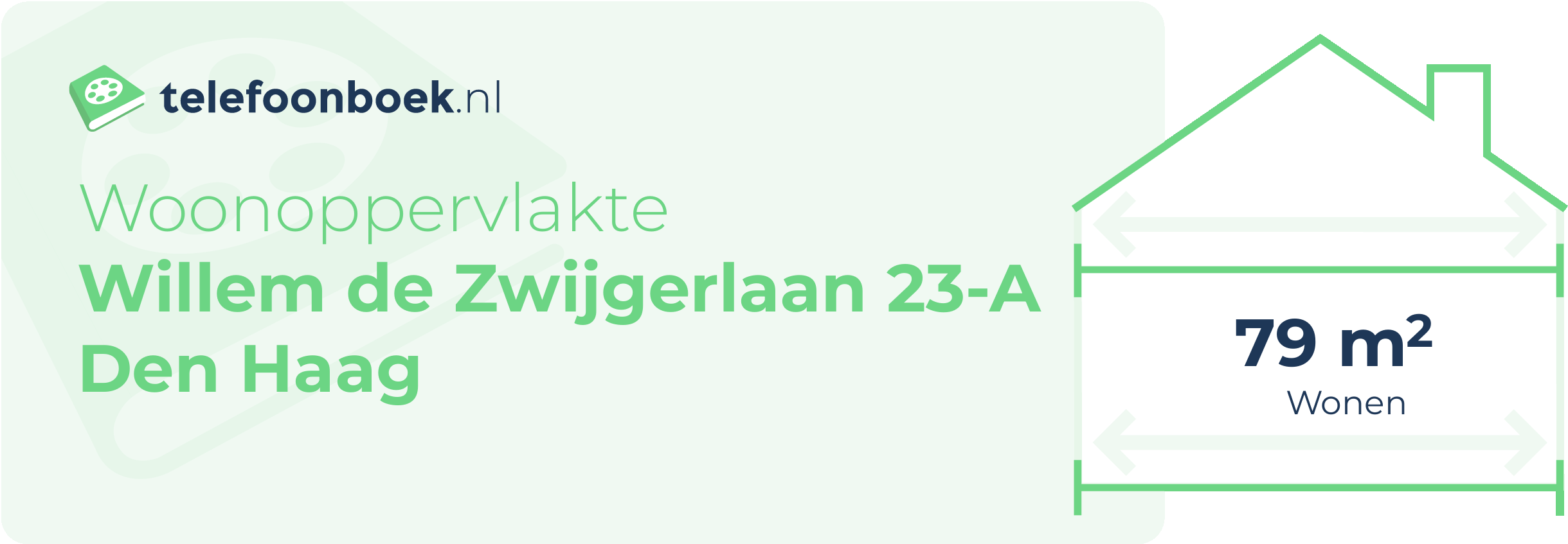 Woonoppervlakte Willem De Zwijgerlaan 23-A Den Haag