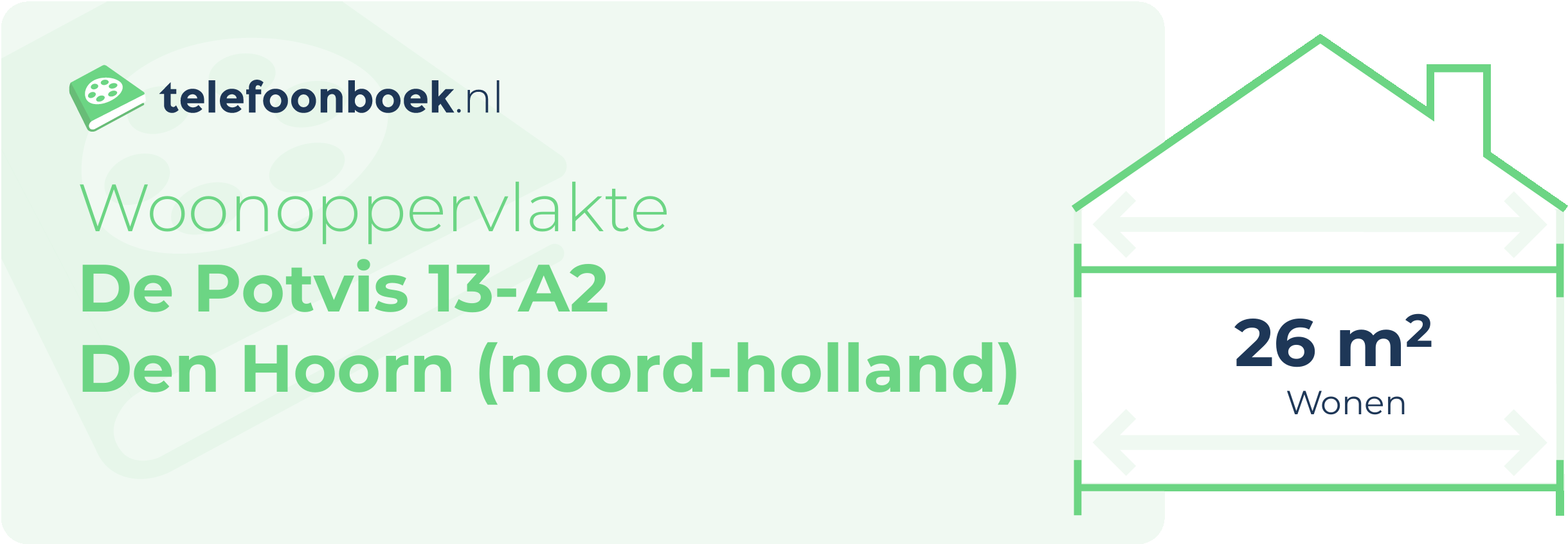 Woonoppervlakte De Potvis 13-A2 Den Hoorn (Noord-Holland)