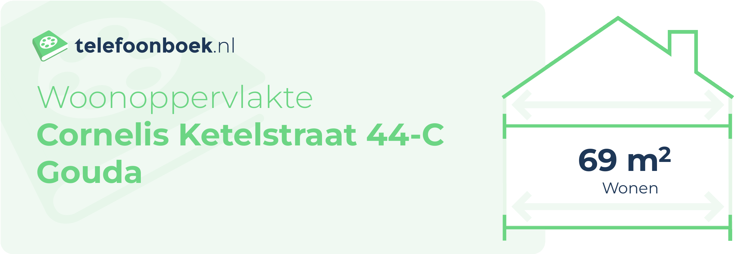 Woonoppervlakte Cornelis Ketelstraat 44-C Gouda