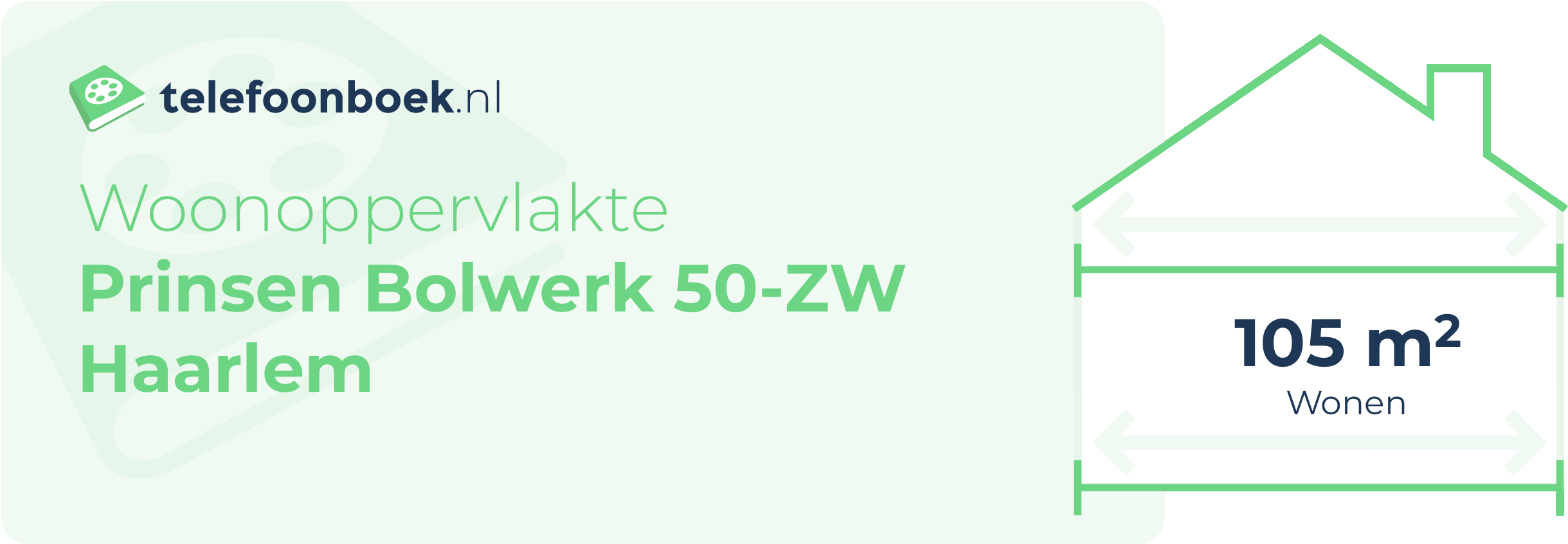 Woonoppervlakte Prinsen Bolwerk 50-ZW Haarlem