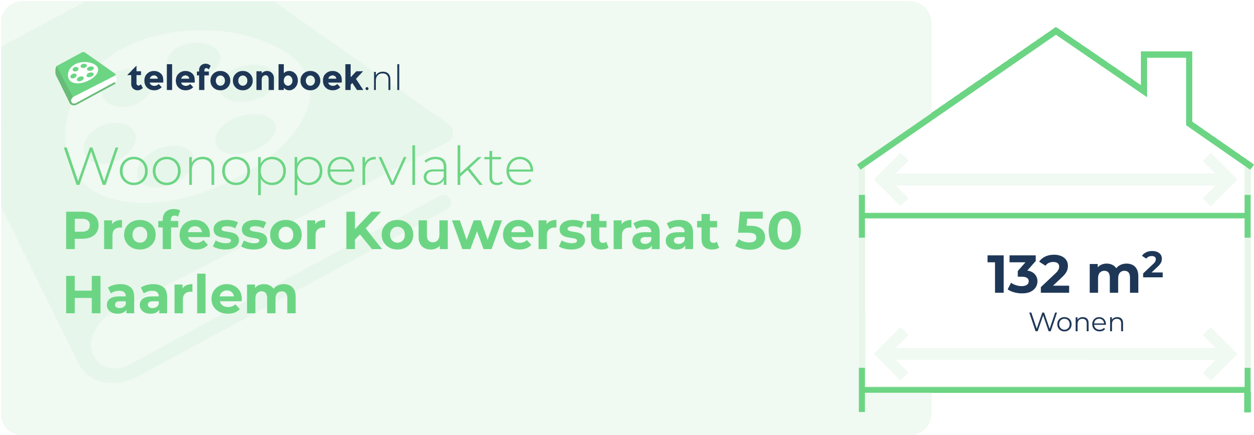 Woonoppervlakte Professor Kouwerstraat 50 Haarlem