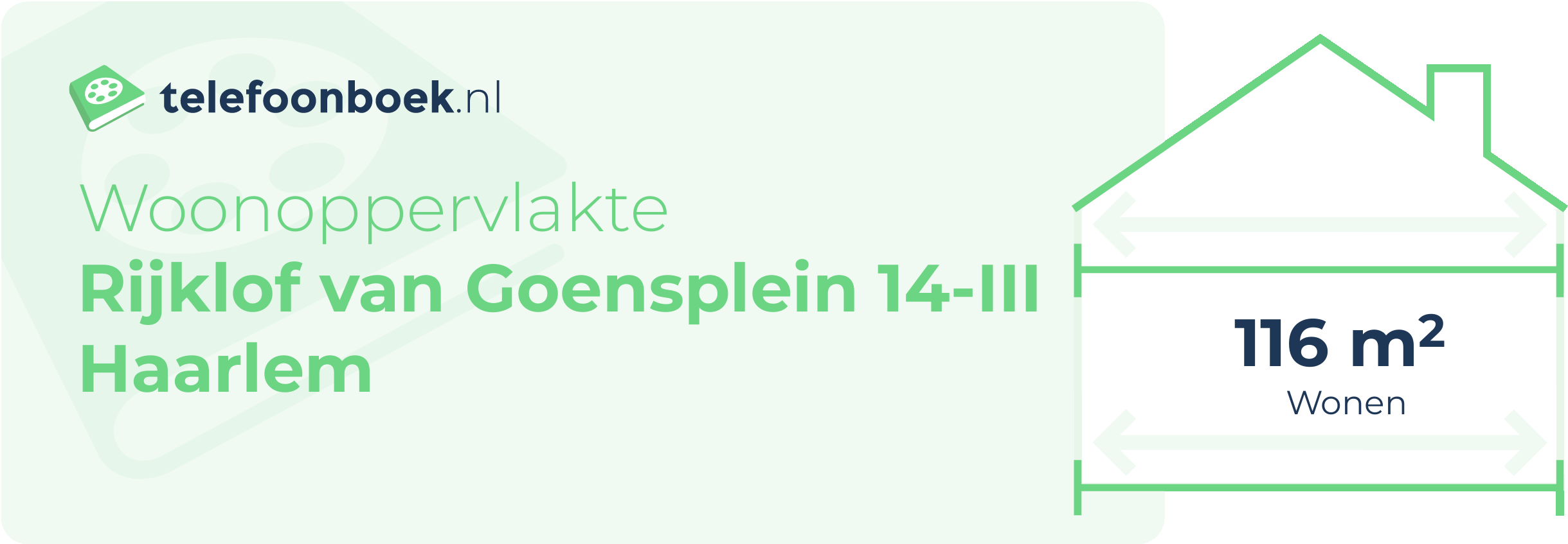 Woonoppervlakte Rijklof Van Goensplein 14-III Haarlem