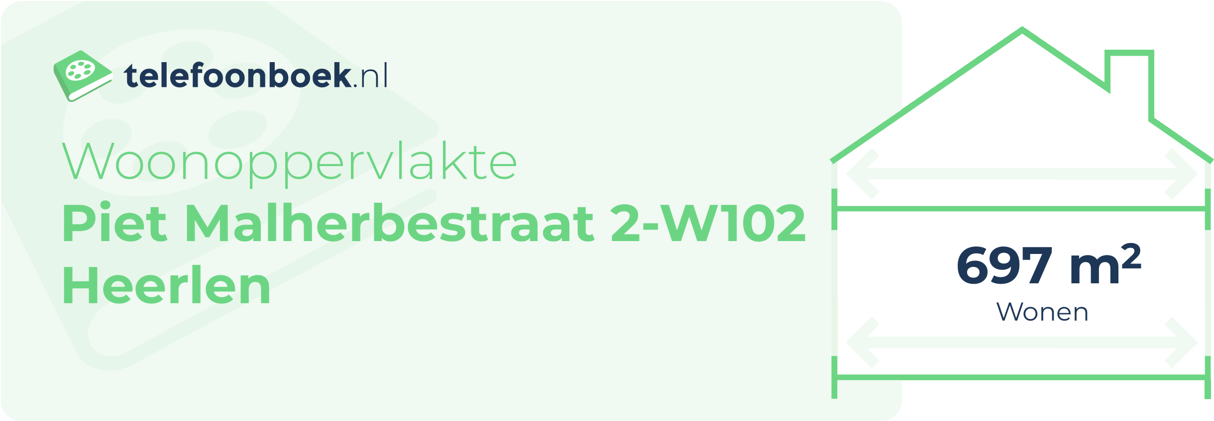 Woonoppervlakte Piet Malherbestraat 2-W102 Heerlen