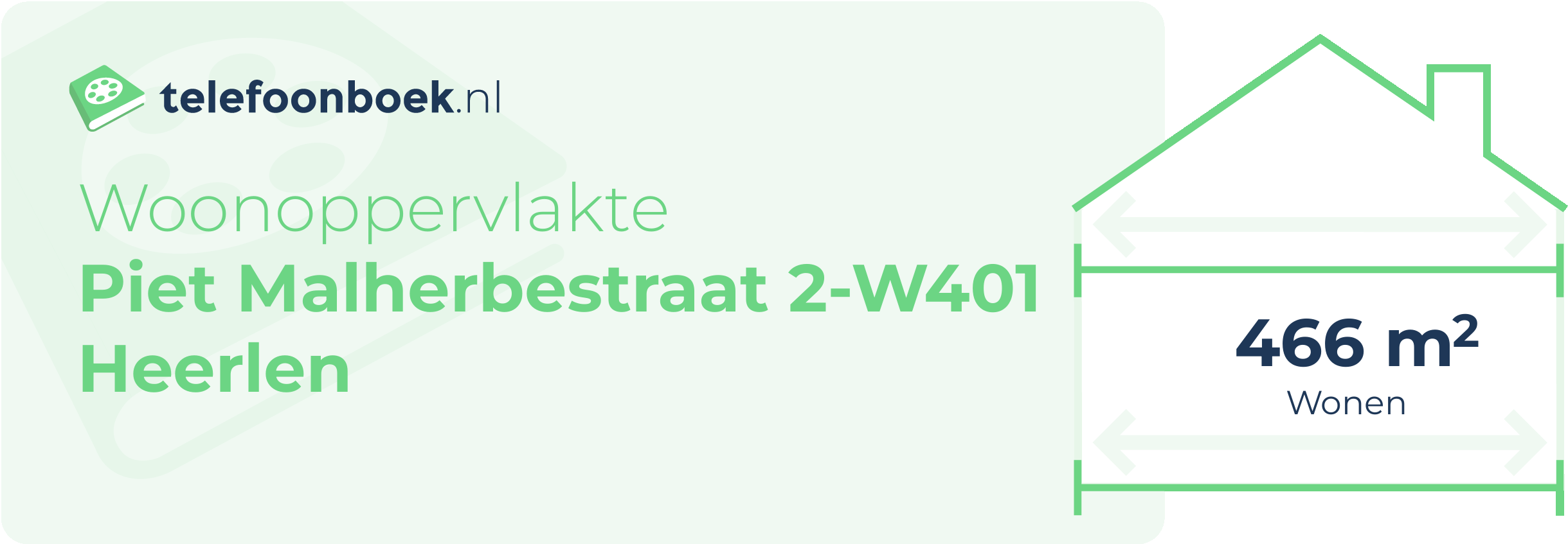 Woonoppervlakte Piet Malherbestraat 2-W401 Heerlen