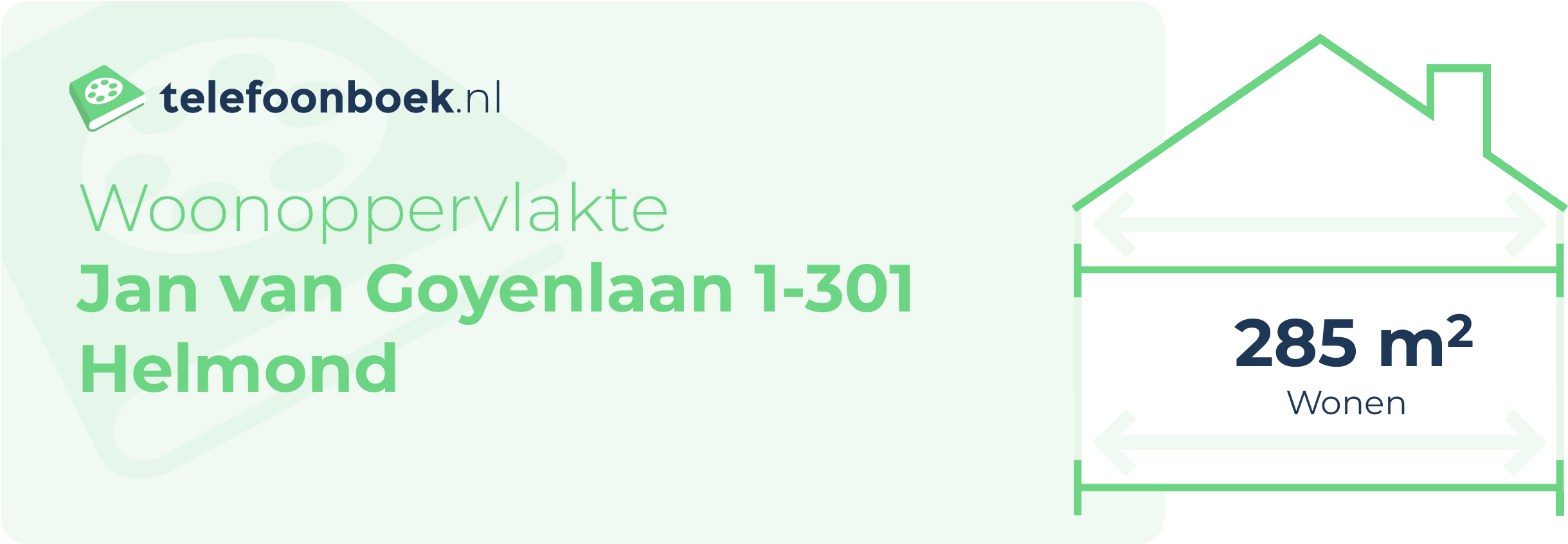 Woonoppervlakte Jan Van Goyenlaan 1-301 Helmond