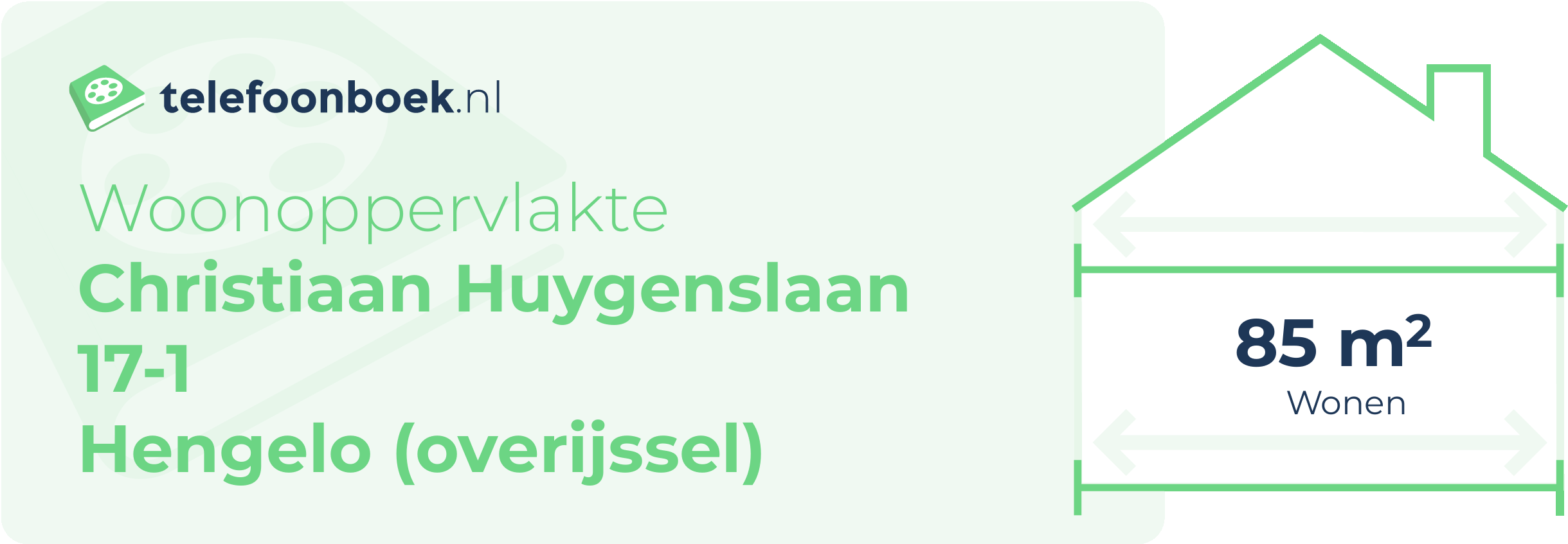 Woonoppervlakte Christiaan Huygenslaan 17-1 Hengelo (Overijssel)