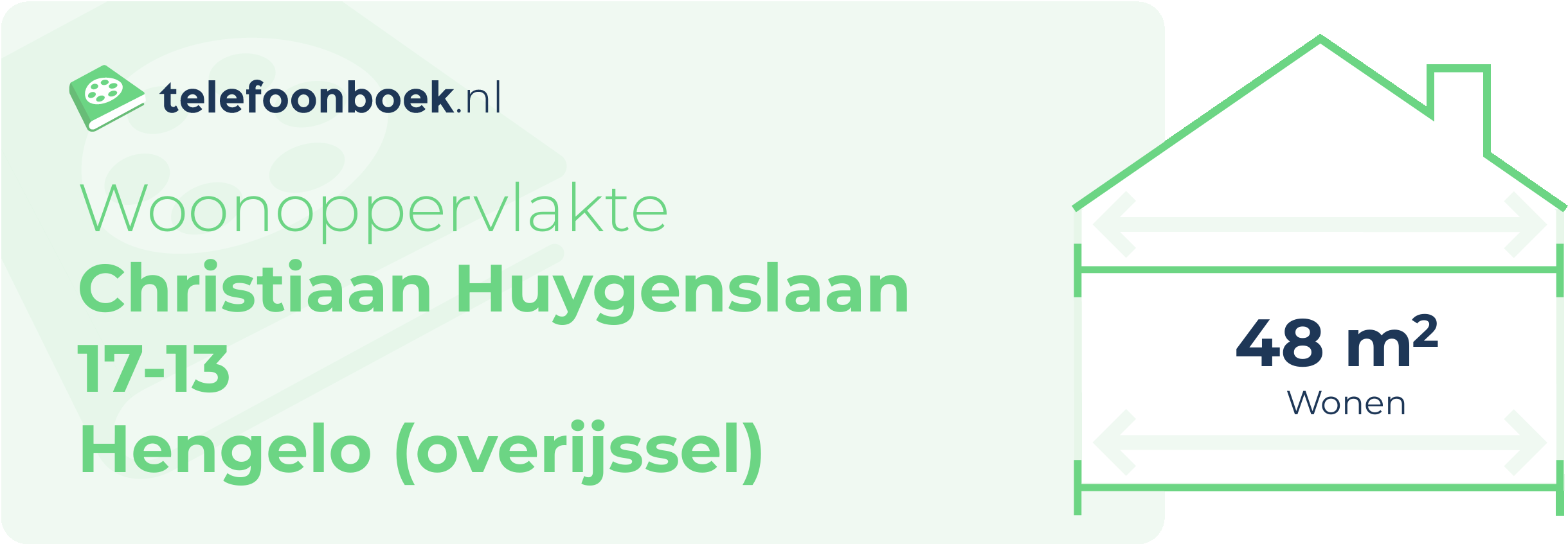 Woonoppervlakte Christiaan Huygenslaan 17-13 Hengelo (Overijssel)