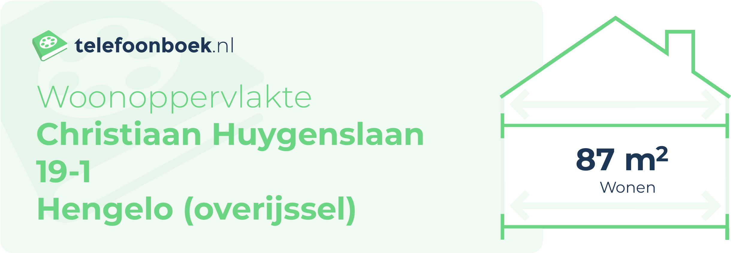 Woonoppervlakte Christiaan Huygenslaan 19-1 Hengelo (Overijssel)