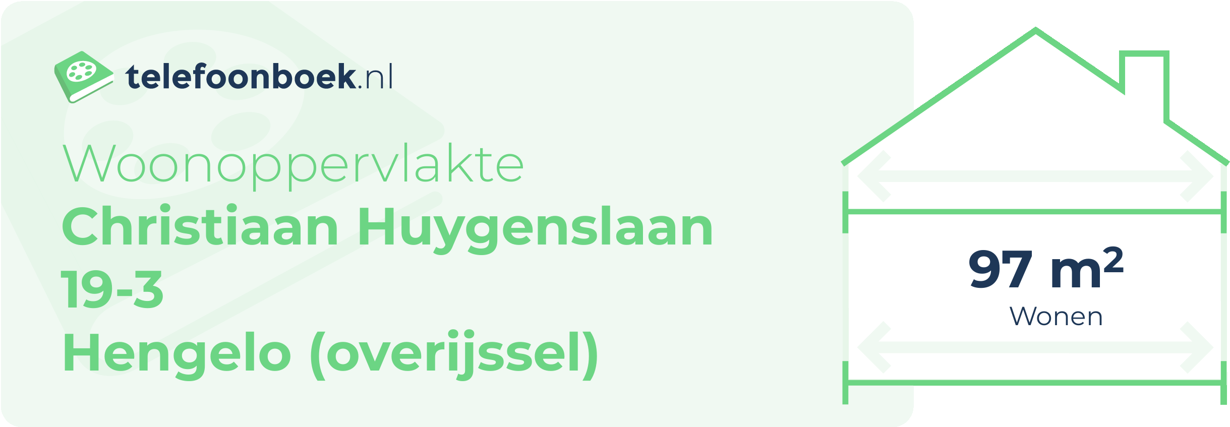 Woonoppervlakte Christiaan Huygenslaan 19-3 Hengelo (Overijssel)
