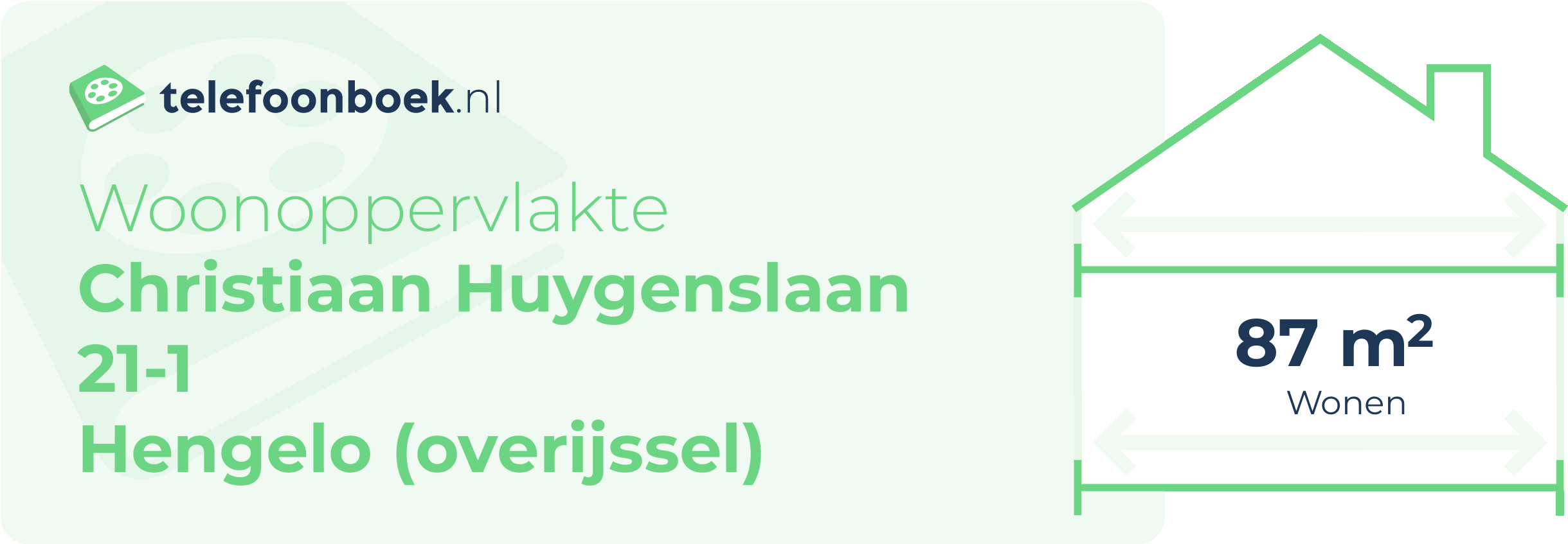 Woonoppervlakte Christiaan Huygenslaan 21-1 Hengelo (Overijssel)