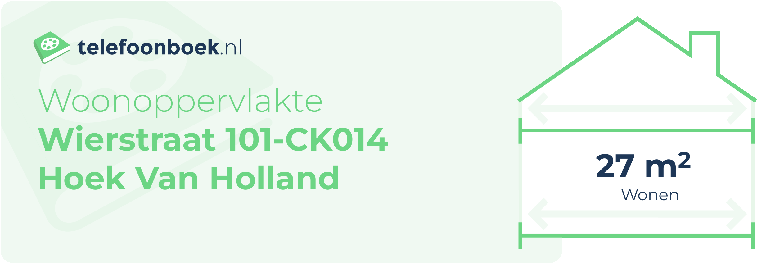 Woonoppervlakte Wierstraat 101-CK014 Hoek Van Holland