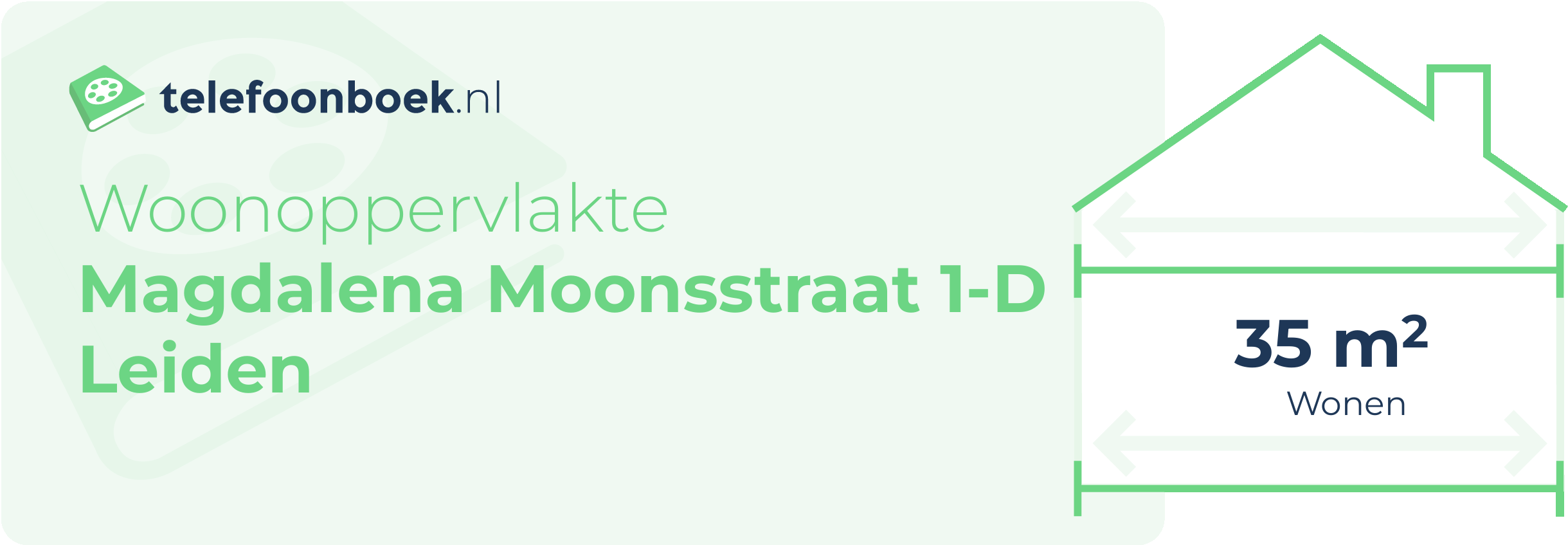 Woonoppervlakte Magdalena Moonsstraat 1-D Leiden
